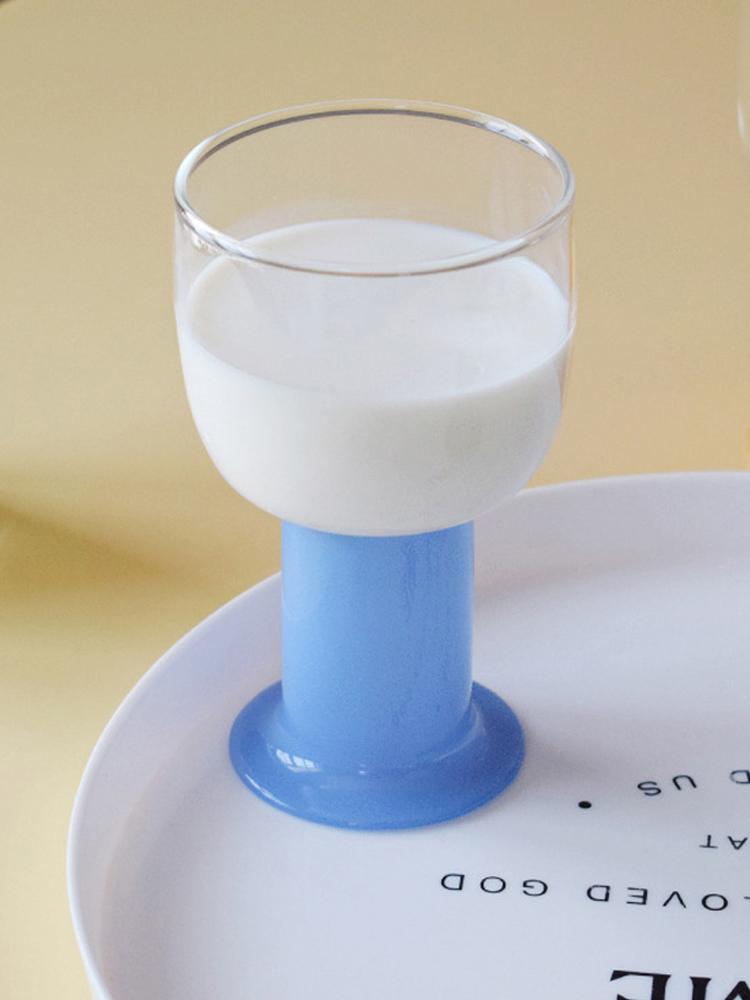 Cute Colored Glass Mug Transparent GLass Cups Cocktail Brandy Wine Glass Domestic Coffee Milk Juice Glasses