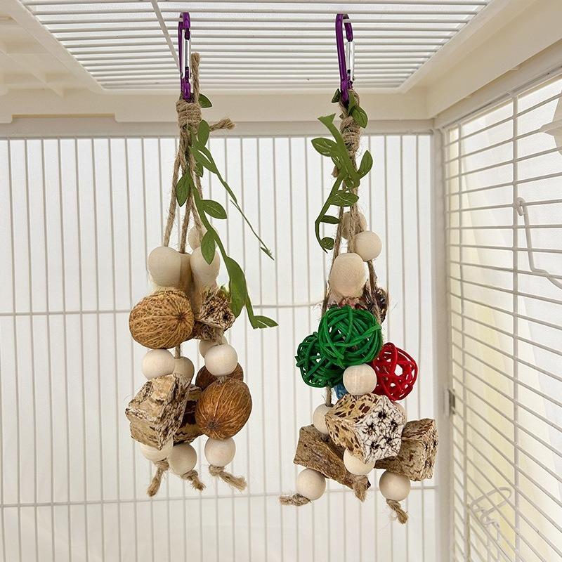 Funny Bird Toys Pinecone Parrot Toys Bird Chewing Toy Bite Resistant Bird Tearing Toy Cockatiels Training Cage Toys For Birds