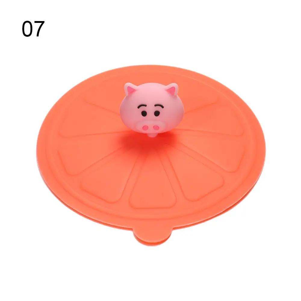1Pcs Transparent Cartoon Cute Silicone Cup Cover Heat-resistant Leak Proof Sealed Lids Cap Dustproof Cup Cover Tea Coffee Lids