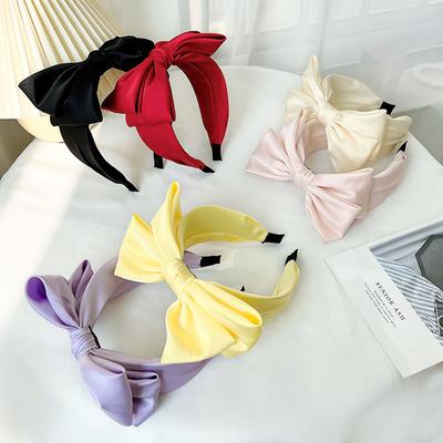 Solid Color Headband Hair Accessories Simple Bow Fashion Hair Clip Fabric Craft