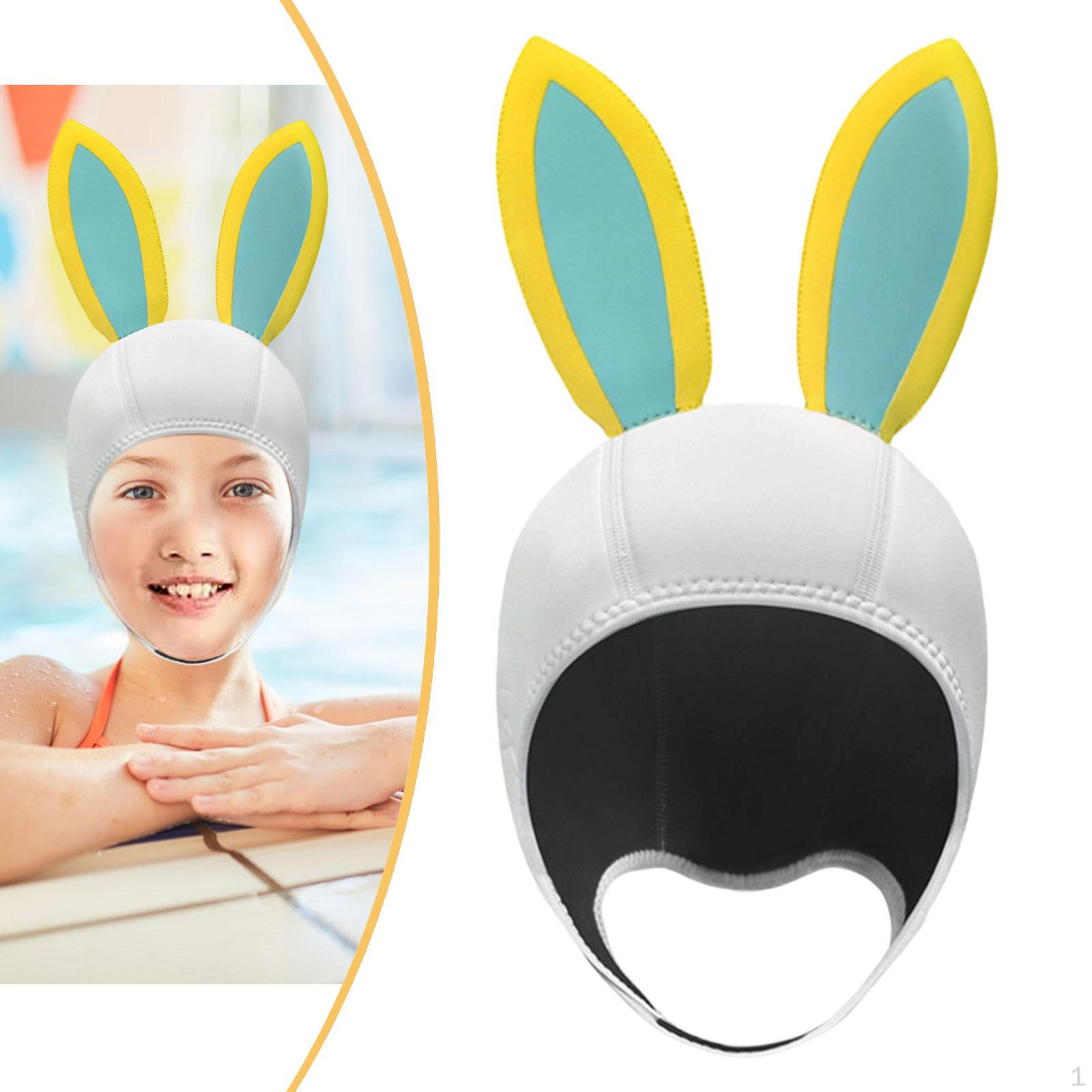 

3mm Neoprene Diving Cap, Swimming And Surfing Balaclava, Thermal Protection with Comfortable Chin white blue