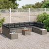 VidaXL Ensemble de canapé de jardin de 11 pièces avec coussins gris en polyrotin 3356676