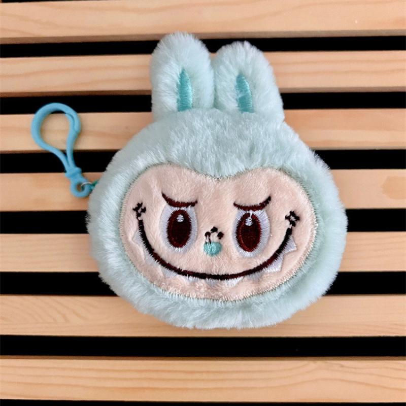 Creative New Labubu Bunny Plush Coin Purse Portable Round Earphone Bag Cute Cartoon Girly Heart