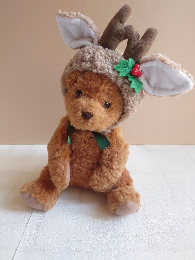 [USED] SANKYO Sankyo Music Box, Swinging Head, Plush Toy, Teddy Bear