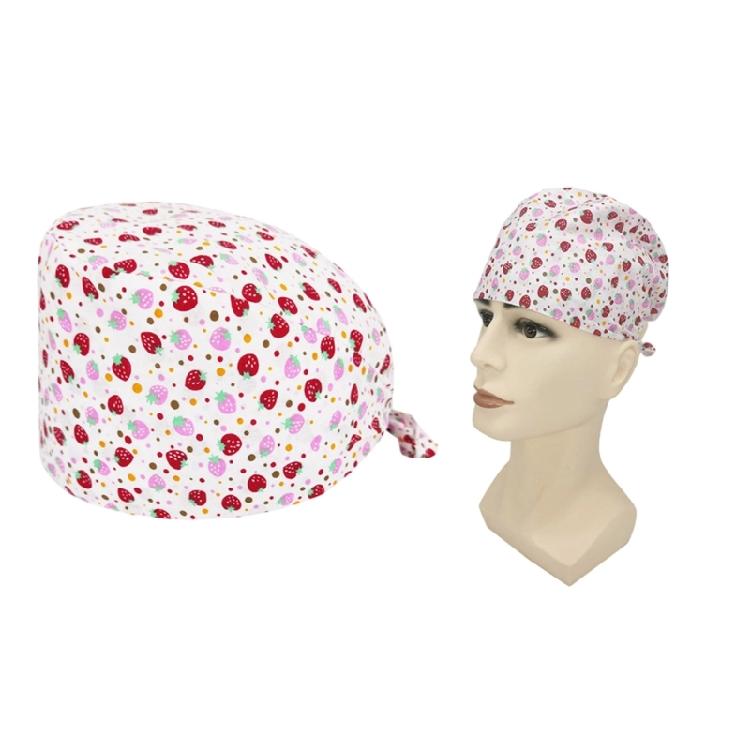 Stretchable Surgical Cap Cotton Material Slip Resistant Design Patterned Scrub Hat for Clinics