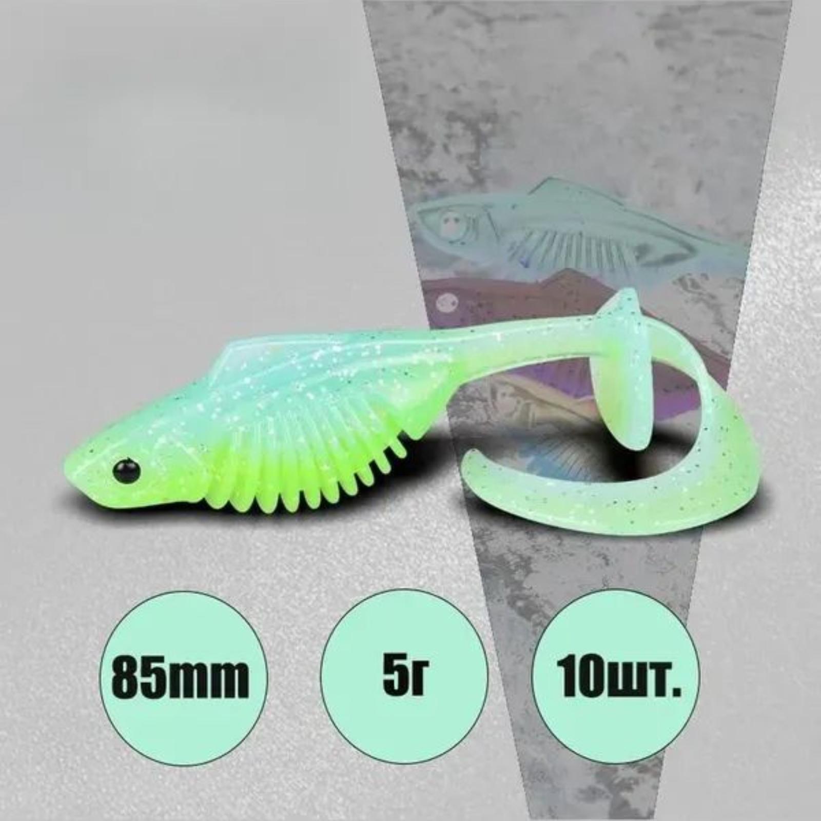 

5pcs Soft Fishing Lures with Curled Tail Double Swimming Action Flexible Swimbaits Artificial Baits for Freshwater and Saltwater Fishing one size