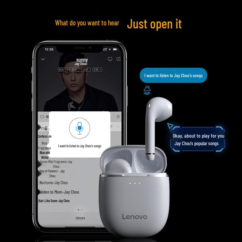 Lenovo H12 True Wireless AI Bluetooth Earbuds