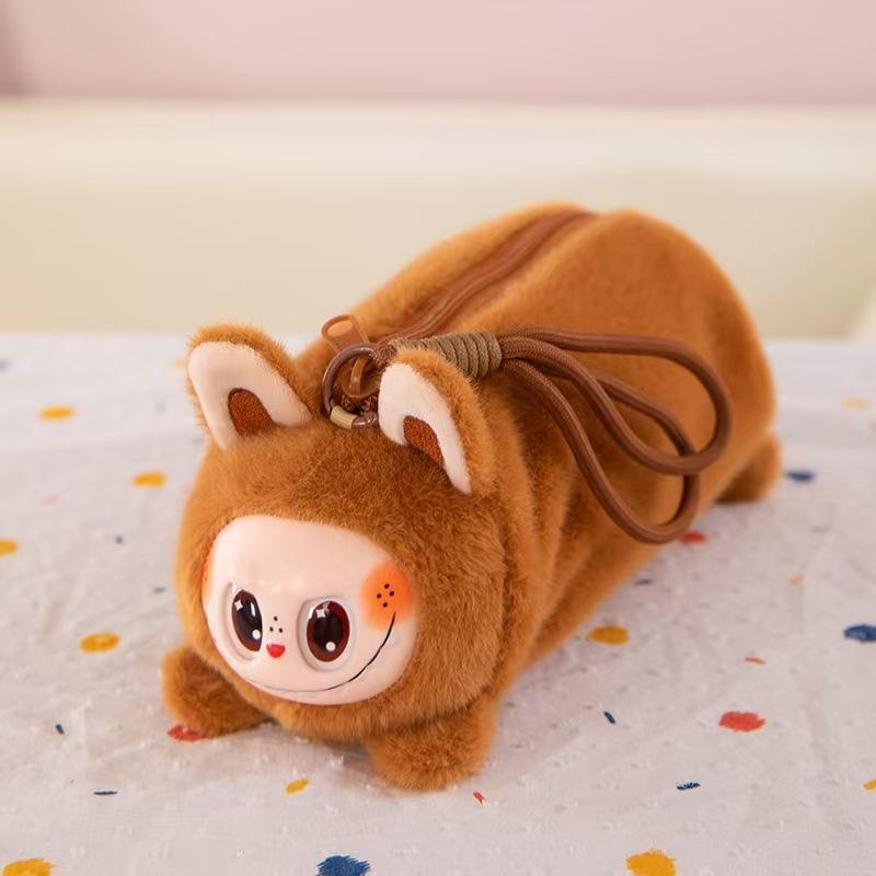 1 Piece Labubu Hanging Rope Plush Pencil Case Cute Stationery Storage Bag