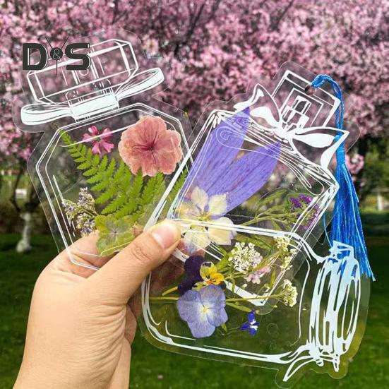 DIY Sušené květinové záložky Ručně vyráběné Průhledné lisované květinové záložky Samolepicí Průhledné sklenice Samolepky na knihy Láhev Potřeby