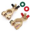 1Pair Car Battery Terminal Connectors Protector Wire Cable Clamp Adjustable Conductive Caps Stud Type Cable Positive Negative