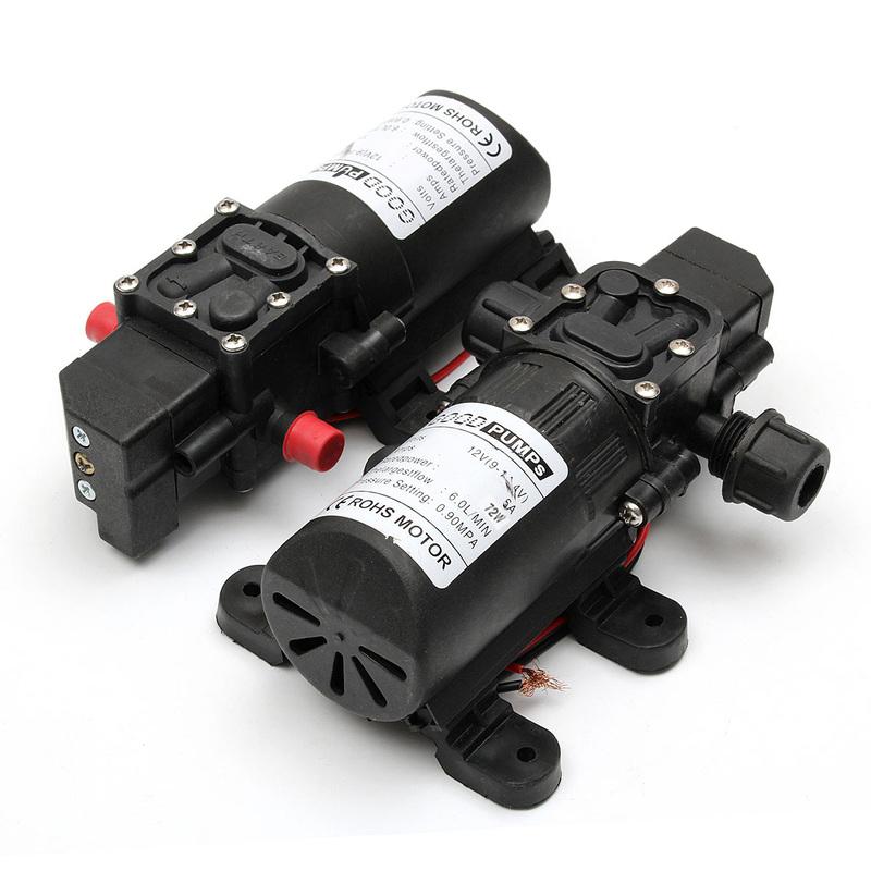 Water Pump 12V 72W 130PSI 6L/Min Stable High Pressure Diaphragm Water Pump Pressure Protection Water Sprayer for Caravan Boat