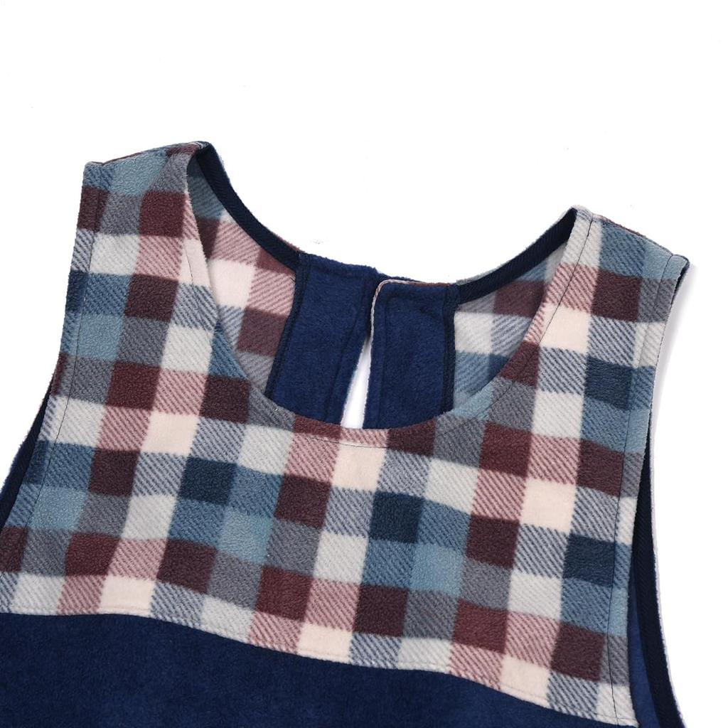 Apron Patchwork Apron 236654 Blue [Kusuguru Japan] M-L