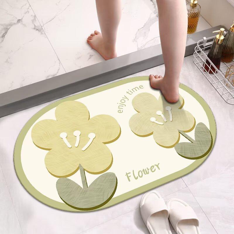 Diatom Mud Soft Floor Mat Bathroom Water Absorption Quick Drying Foot Mat Toilet Door Non-slip Toilet Toilet Small Carpet