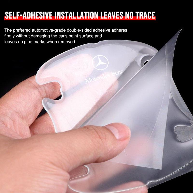 4Pcs/Set Car Door Handle Protector Sticker Auto Styling For Mercedes Benz AMG W124 W140 W163 W202 W203 W204 W210 W211 W205