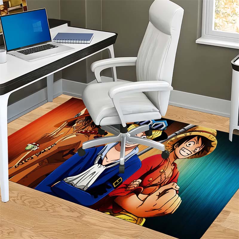 One Piece Anime Luffy Zoro Sanji Character Collage Area Rug Non Slip Floor Carpet Decor