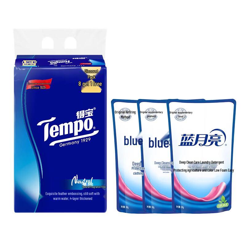 Набор бытовой химии Tempo: салфетки и стиральный порошок
