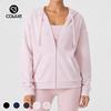 Womens Oversized Hooded Zip-Up Fleece-Lined Sweatshirt Winter Warm Casual Outerwear