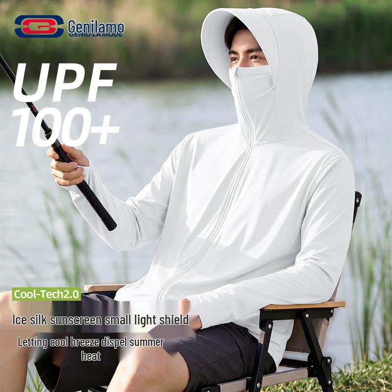 GENIOLAMODE Men's UPF100+ Ice Silk Sun Protection Hoodie