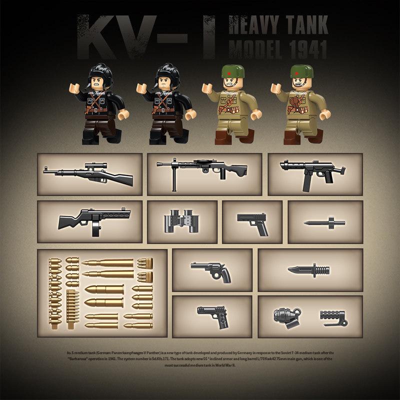 WWII Military Tiger & Panther Tank Building Blocks - Armored Vehicle Assembly Toy Gift