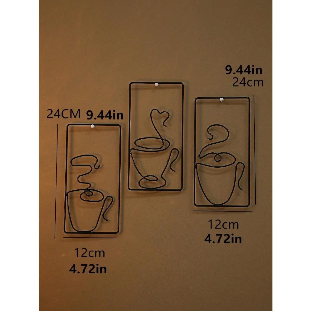 Wall Mounted Black Iron Art Minimalist Home Decor Indoor Outdoor Hanging Ornament