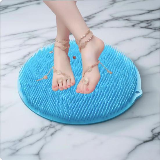 Foot Scrubber Mat with Anti-Slip Suction Cups, Ultra Soft Silicone Bristles Bath Brush, Wall Mounted Bath Foot Cleaner for Deep Cleaning And Massage