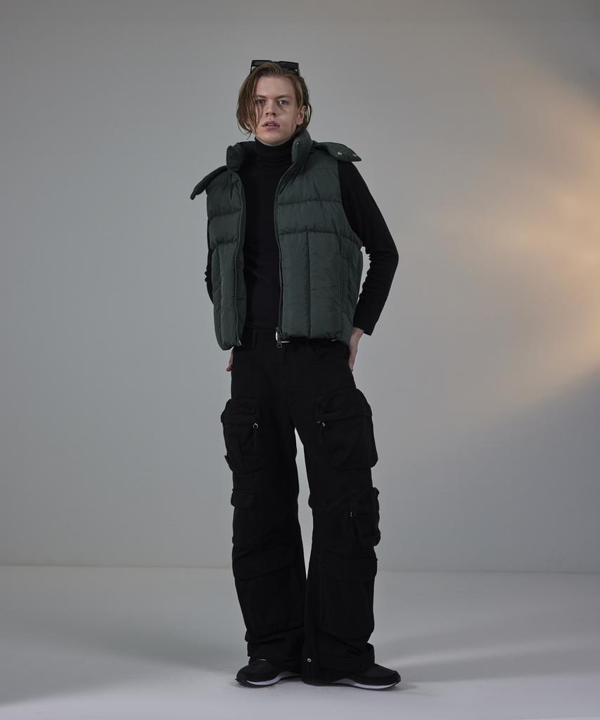 Standarderror 87-Stan022 Essential 2-Way Detachable Hooded Padded Vest Deep Green