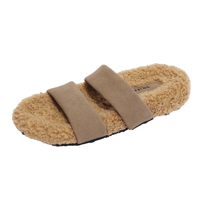 Comfortable Soft-soled Fashion Mao Mao Slippers Retro Fashion Outer Wear 2025 Versatile Word with Thick-soled Mao Mao Shoes Women's Trend