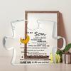 Heartfelt Message Puzzle Plaque for Son - Inspirational Desktop Decor with "To My Son" Quote, Nurseries, Home Desk Living Room Acrylic Decoration, Cl