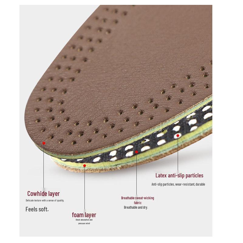 Solette antiscivolo spesse in pelle di vacchetta disponibili a magazzino: resistente all'usura, assorbe il sudore, traspirante, flessibile, tagliabile.