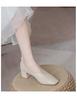 Women’s 2024 Spring/Autumn Square Toe Chunky Mid Heel Professional Interview Shoes