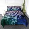 Octopus Duvet Cover Set Octopus Tentacles Bedding Set Nautical Ocean Blue Bed Linen Sea Marine Themed Comforter Cover Full Size