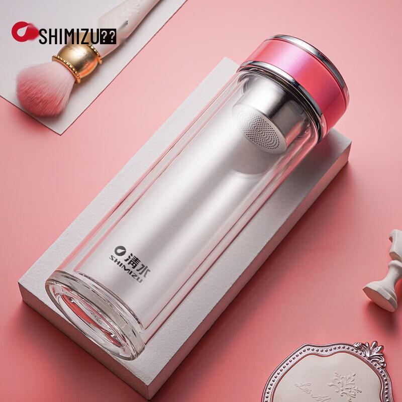 SHIMIZU Double-Layer Heat-Resistant Glass Tea Infuser Bottle