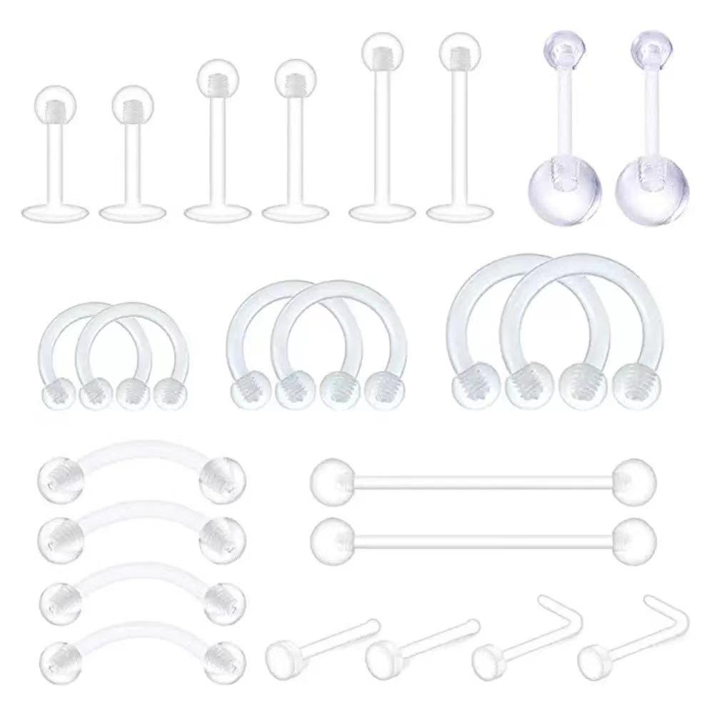 

Hot-Selling 24/36-Piece Invisible Piercing Set: Lip, Eyebrow, Navel, and Ear Cartilage Studs