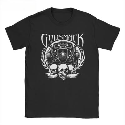 Śmieszny T-shirt Rockowy Godsmack Męski Damski Okrągły Dekolt Bawełniany T-shirt Zespół Heavy Metalowy Krótki Rękaw T-shirt Pomysł na Prezent Odzież