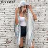 BITCED Fall/Winter Ethnic-Style Knit Hooded Fringe Cape Sweater Shawl Women's Outerwear