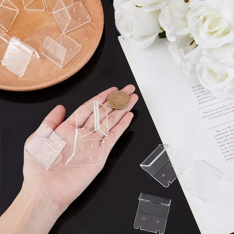 L-shaped Acrylic Earring Display Stand Transparent Earring Counter Display Prop Rack Thicken Stable Jewelry Racks Multi Slot Storage Display Board