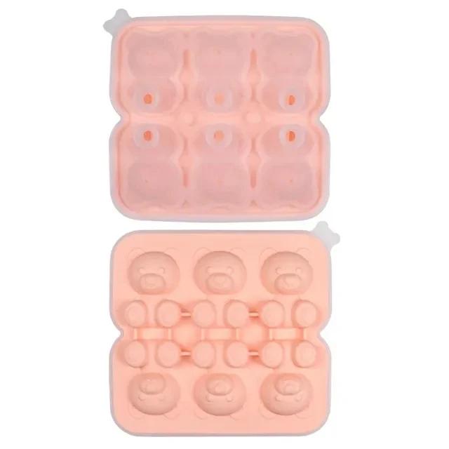 2/4/6 Grids Ice Cube Bear-Shaped Silicone Molder 3d Kawaii Bear Summer Relieve The Heat Diy Drink Ice Coffee Ice Cube Trays Mold