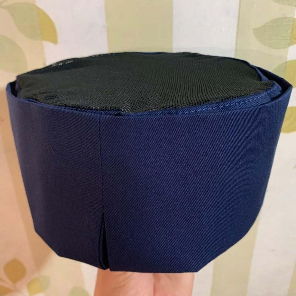 Wear Resistant Chef Flat Top Caps Mesh Head Circumference Breathable Sushi Cap  Both Sexes Chef