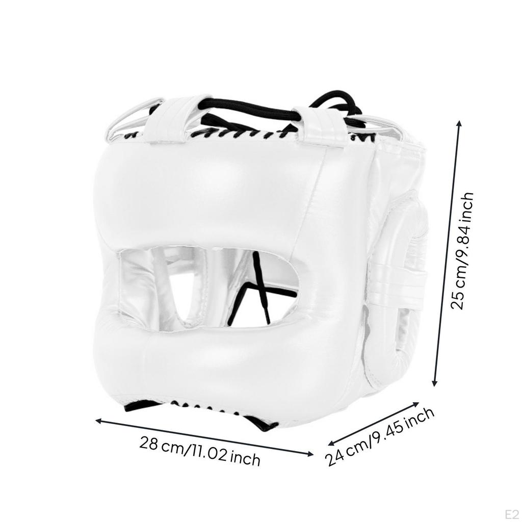 Boxing Headgear with Cheek Protectors | Full Coverage, Shock Absorbing L Black