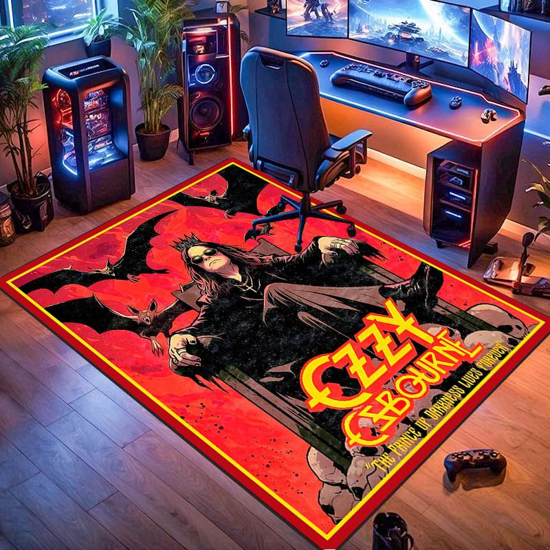 Prince of Darkness Themed carpet, suitable for living room, bedroom, game room, computer room and home décor.