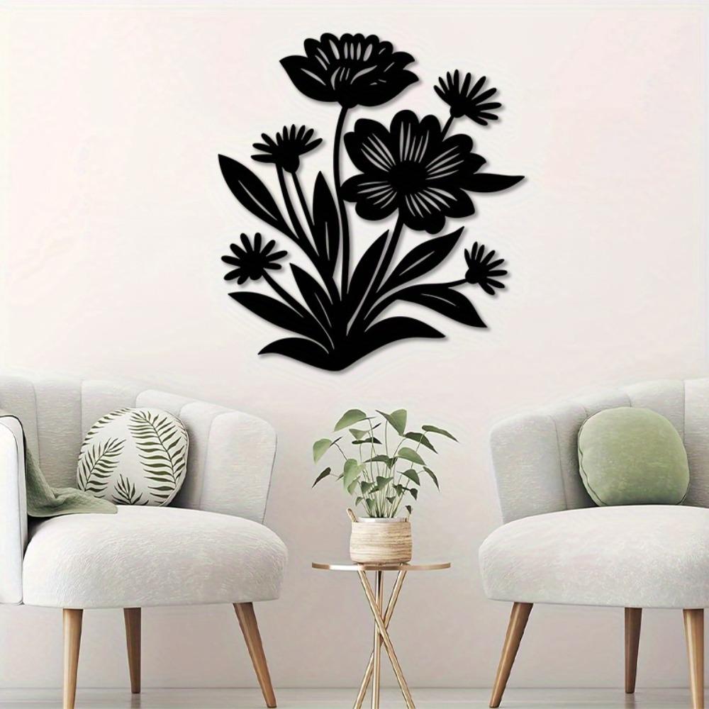 Laser Cut Metal Wall Decor Floral Hanging Art Home Garden Gift Iron Flower Sculpture Plaque
