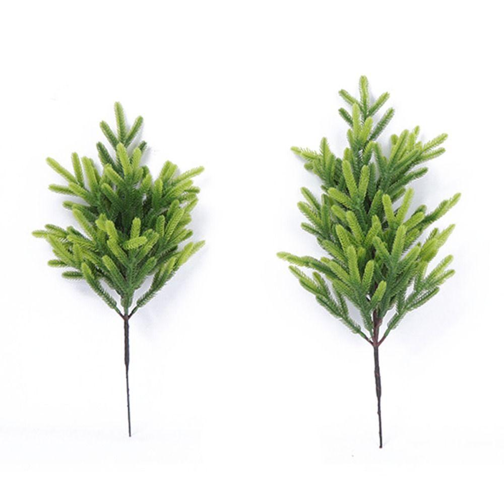 Green Artificial Pine Branch Plastic Christmas Tree Fake Cypress Leaves Festival Ornament Party Supplies Simulation Pine Needle