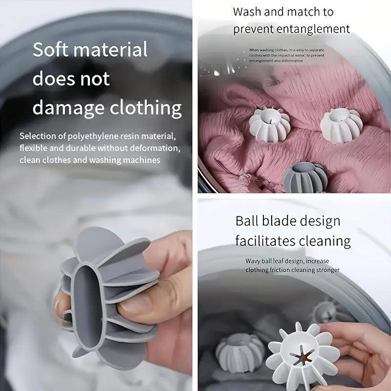 12pcs Laundry Balls, Powerful Stain Removal and Anti Entanglement Drum Washing Machine Special Knot Tying Tool, Silicone Cleaning and Care Balls