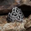 Vintage Wikinger Keltische Knoten Ring 316L Edelstahl Nordisches Amulett Schmuck Geschenk für Männer Frauen