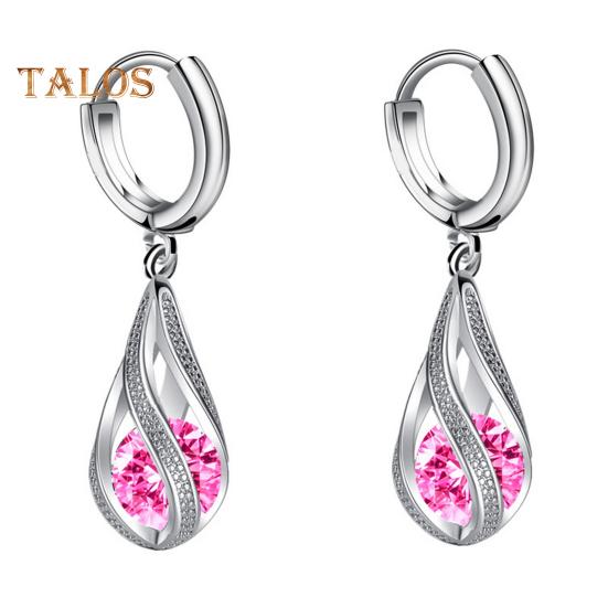 1 Pair Drop Dangle Earrings for Women Elegant Rotating Rhinestone Drop Dangle Hoops Sparkly Evening Dressy Earrings Bridal Jewelry Gift