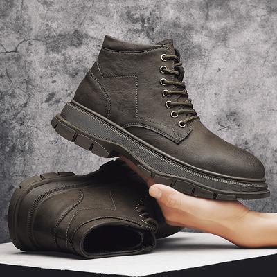 Handmade Men Boots Autumn Vintage Casual Leather Shoes British Ankle Boots Fashion Motorcycle Boots Office Male Comfortable Shoe