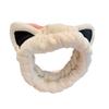 Korean Style Cartoon Cat Ears Coral Fleece Non-Slip Hair Tie Headband for Women