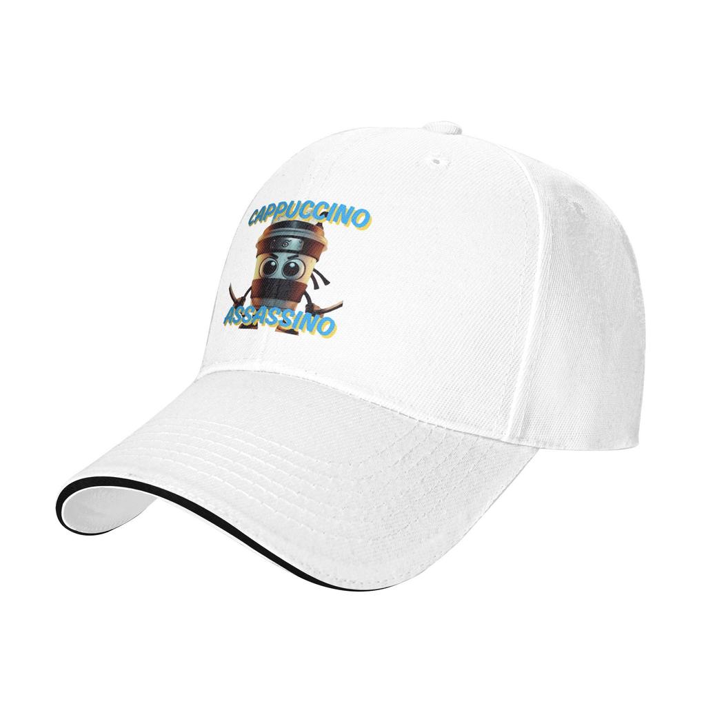 Cappuccino Assassino Funny Italian Brainrot Meme Casual Baseball Cap Summer Trucker Hat Kpop Rock Hats Men Fashion Baseball Caps