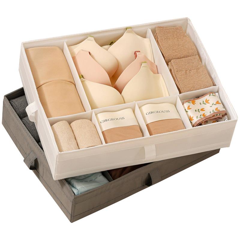 Closet Drawer Organizer Box Foldable Underwear Organizer Box Multiple Lattices Separated Sock Bra Storage Drawer  Save Space