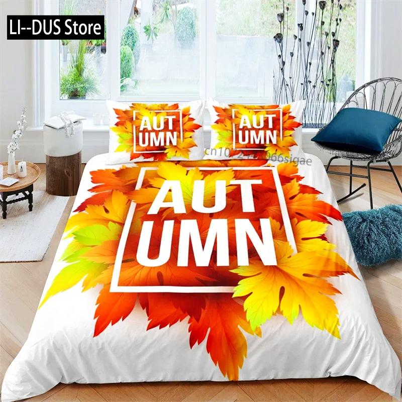 Comforter Canadian Maple Leaves Autumn Theme Bedding Set Microfiber Leaf Comforter Twin Full King For Kids Adult Bedroom